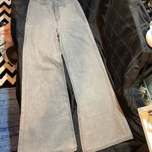 Gray wide leg jeans